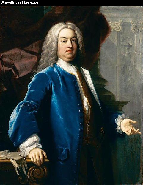 Jacopo Amigoni Portrait of a Gentlemen in Blue Jacket